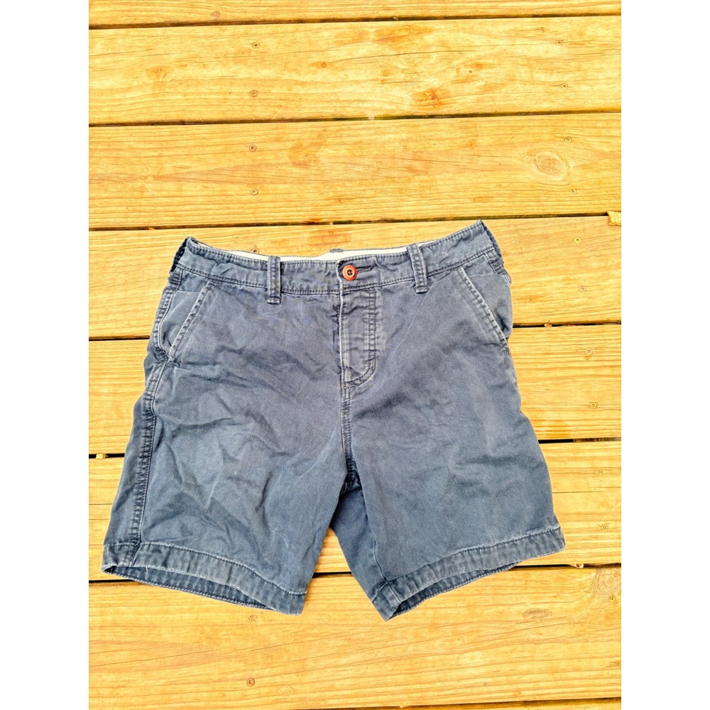 Hollister Mens Chino Shorts Size 30 Navy Blue Flat Front Cotton Casual Summer
